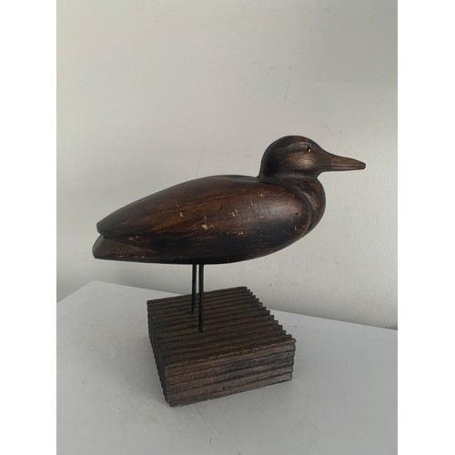 199 - Vintage Carved Wooden Decoy Duck On Stand
24 cms wide x 19 cms h