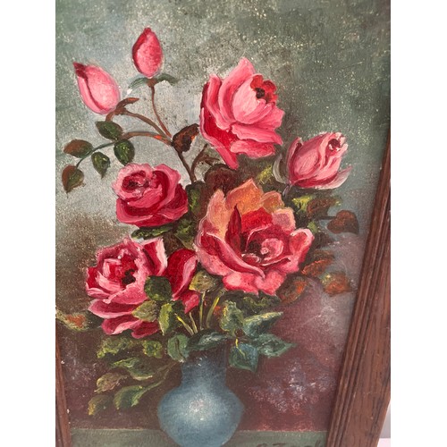 175 - Vintage Oil On Board Framed Still Life Of Roses Signed C. Jack
17 x 27 cms