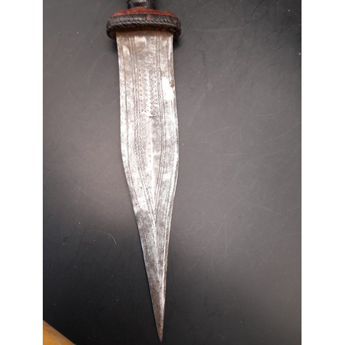 331 - African Sheath Knife in leather Sheath 32cm long