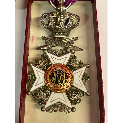 365 - Belgian Order Of Leopold l Medal With Ribbon And Box.