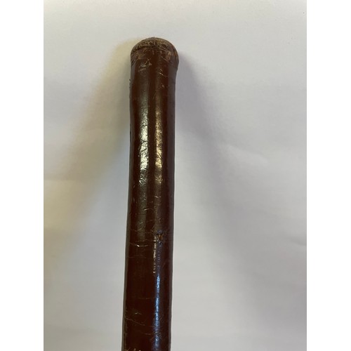 453 - Leather Military Swagger Stick. 60 cms