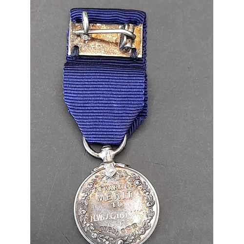 428 - Silver Hallmarked Reward of Merit miniture medal to RWJ. GIBLING Awarded on 15..38 by the Marine Soc... 