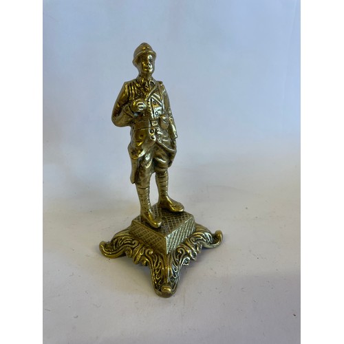 465 - Brass Military Figure 13 cms High