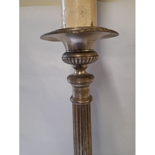 530 - Large Antique Church Floor Standing Lamp in the form of a large Pricket candlestick With Lion Paw Fe... 