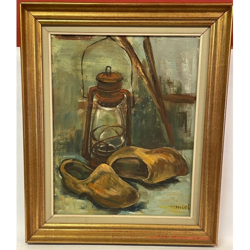 538 - Vintage Continental Oil On Canvas Still Life Signed Bottom Right. 53 x 63 cms