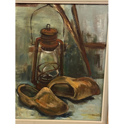 538 - Vintage Continental Oil On Canvas Still Life Signed Bottom Right. 53 x 63 cms