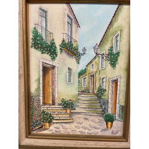 539 - Continental Framed Oil On Canvas Painting. 53 x63 cms