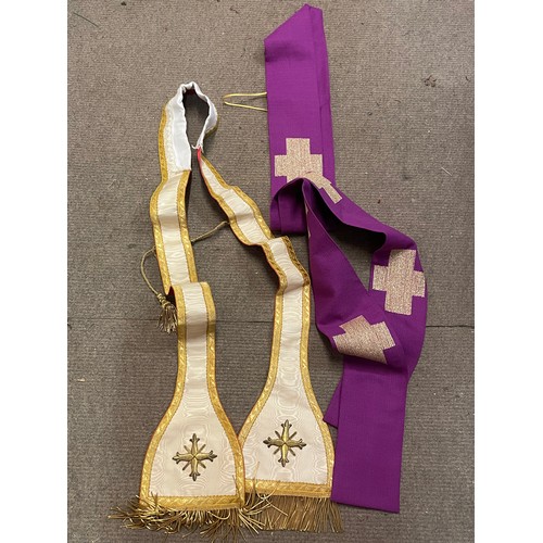 544 - Bullion Wire Decorated Religious Sash Along With One Other (2)