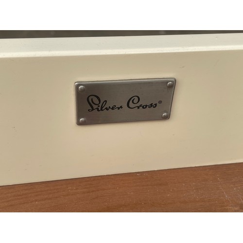 20 - Modern Silver Cross Chest Of Three Drawers. 90 X 58 X 96 CMS