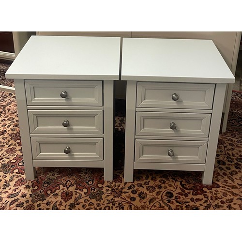 24 - Pair Of Modern Painted Three Drawer Bedside Units. 44 x 48 x 61 cms