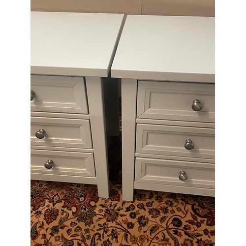 24 - Pair Of Modern Painted Three Drawer Bedside Units. 44 x 48 x 61 cms