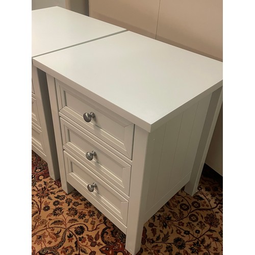 24 - Pair Of Modern Painted Three Drawer Bedside Units. 44 x 48 x 61 cms