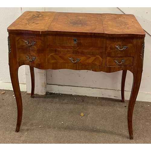 4 - French Marquetry Vanity / Dressing Table With Key . 79 x 46 x 75 cms