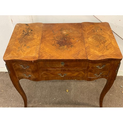 4 - French Marquetry Vanity / Dressing Table With Key . 79 x 46 x 75 cms