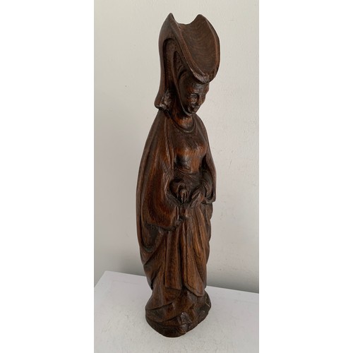 130 - Large Vintage Wood Carving Of A Maiden Signed On Reverse
46 cms h