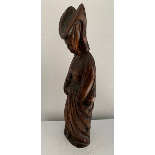 130 - Large Vintage Wood Carving Of A Maiden Signed On Reverse
46 cms h