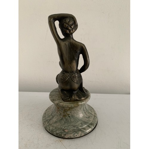 145 - Vintage Bronzed Art Deco Style Statue Of A Lady On Marble Base
18 cms h