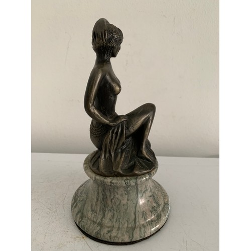 145 - Vintage Bronzed Art Deco Style Statue Of A Lady On Marble Base
18 cms h