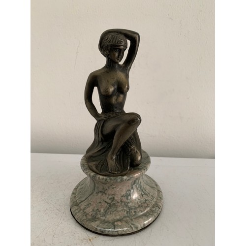 145 - Vintage Bronzed Art Deco Style Statue Of A Lady On Marble Base
18 cms h