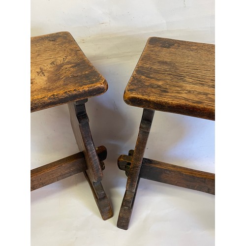 8 - Two Antique Pegged Stools. (2)