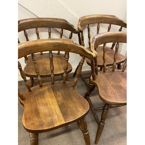 15 - Four Continental Farmhouse Spindle Back Chairs. (4)