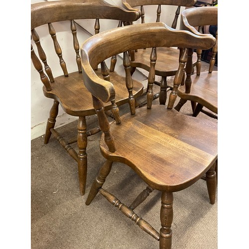 15 - Four Continental Farmhouse Spindle Back Chairs. (4)