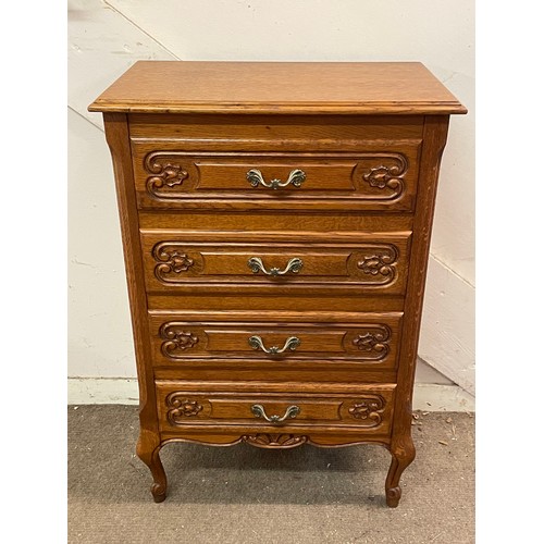 18 - French Louis XV Style Chest Of Five Drawers. 60 x 35 x 90 cms