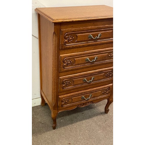 18 - French Louis XV Style Chest Of Five Drawers. 60 x 35 x 90 cms