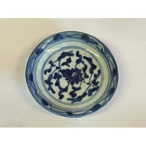 166 - Small Chinese Blue And White Ceramic Dish . 11 cms Diameter.