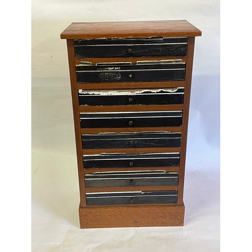 176 - Eight Drawer Specimen / Taxidermists Case Along With Some Contents. 37 x 24 x 66 cms