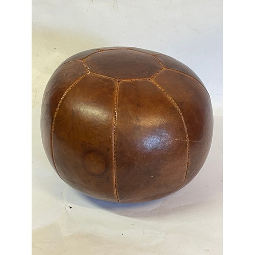 185 - Vintage Heavy  Leather Medicine Ball.