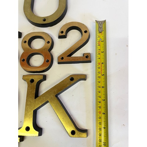 188 - Quantity Of Bronze / Brass Vintage Letters And Numbers.