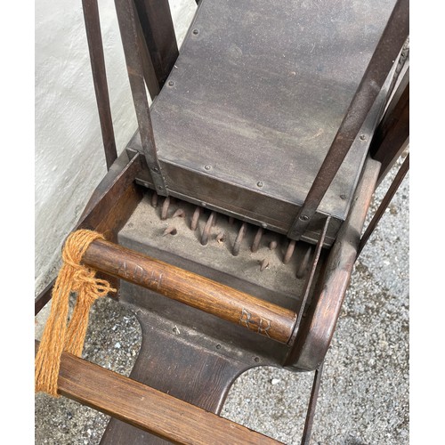 195 - Antique French Wool Carding Machine