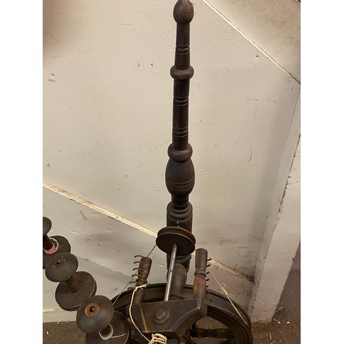 260 - Antique Continental Spinning Wheel. 125 cms High