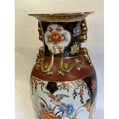 196 - Large Hand Painted Chinese Vase. 63 cms High