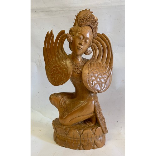 104 - Vintage Intricately Carved Wooden Statue Of A Thaï Deity
32 cms h