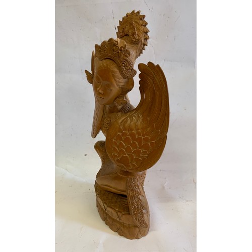 104 - Vintage Intricately Carved Wooden Statue Of A Thaï Deity
32 cms h