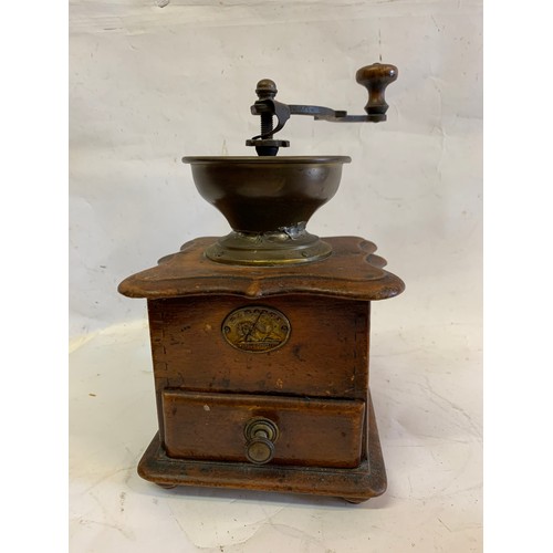 110 - Antique Coffee Grinder By GARANTI 
15 x 15 x 25 cms h