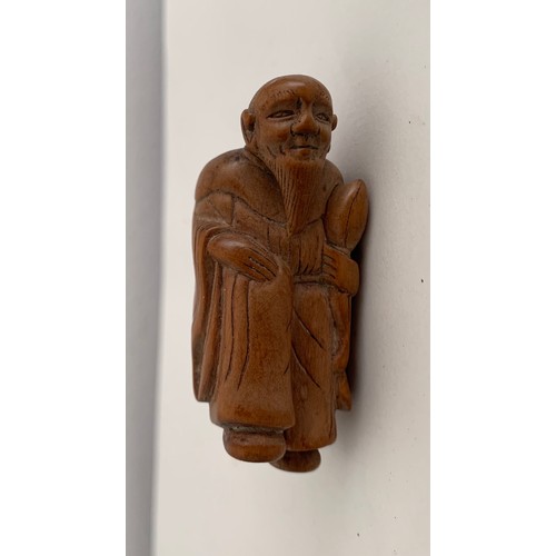 241 - Carved Vintage Oriental Wooden Netsuke In The Shape Of An Immortal
6 cms h