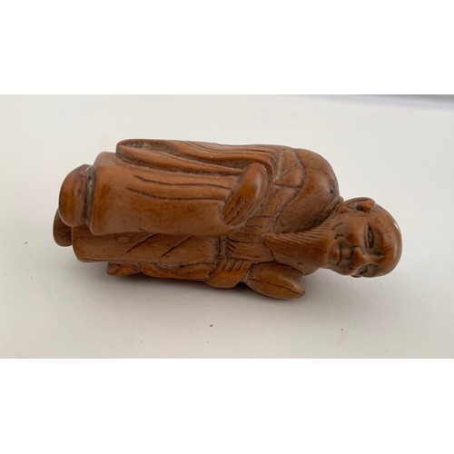 241 - Carved Vintage Oriental Wooden Netsuke In The Shape Of An Immortal
6 cms h