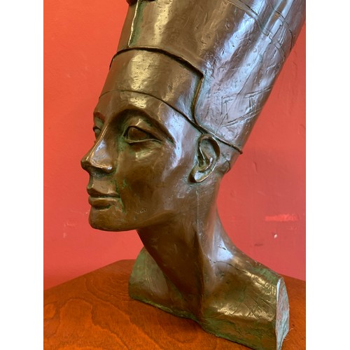 242 - Large Bronzed Statue Of Nefertiti 
44 cms h