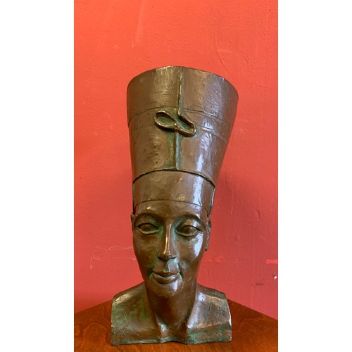 242 - Large Bronzed Statue Of Nefertiti 
44 cms h