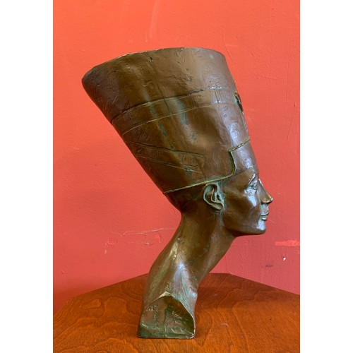 242 - Large Bronzed Statue Of Nefertiti 
44 cms h