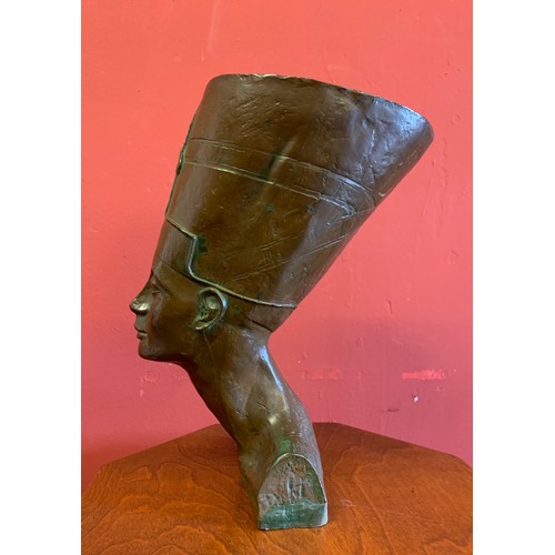 242 - Large Bronzed Statue Of Nefertiti 
44 cms h