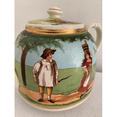 244 - Rare Antique Staffordshire Jack And Jill Nursery Rhyme Teapot
24 cms wide , 15 cms diameter x 15 cms... 