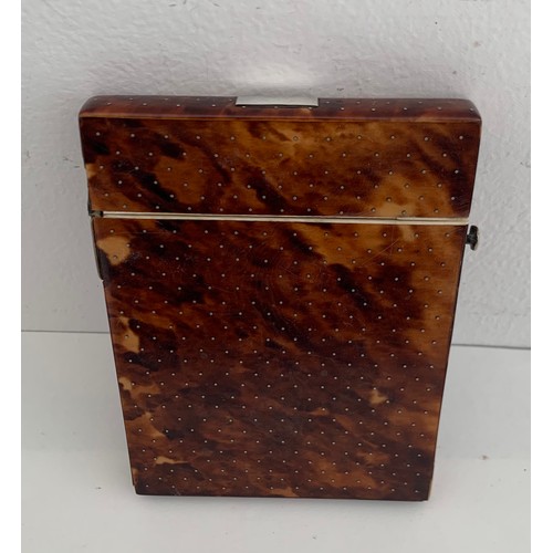 119 - 19thC Large Tortoiseshell Card Case 
8 x 10.5 cms