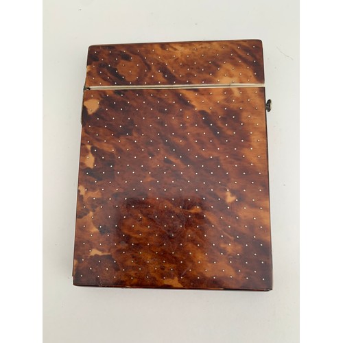 119 - 19thC Large Tortoiseshell Card Case 
8 x 10.5 cms