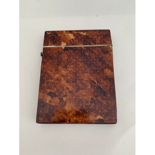 119 - 19thC Large Tortoiseshell Card Case 
8 x 10.5 cms