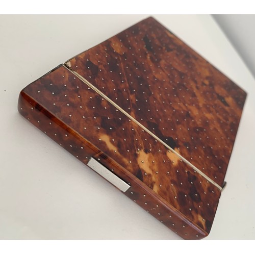 119 - 19thC Large Tortoiseshell Card Case 
8 x 10.5 cms