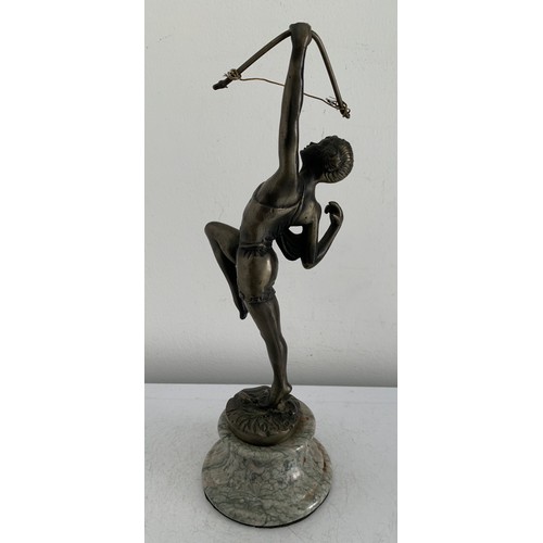 149 - Bronzed Statue Of DIANA THÉ HUNTRESS On Marble Base
32 cms h